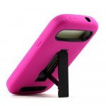 Wholesale ZTE Warp Sync N9515 Armor Hybrid Stand Case (Hot Pink Black)